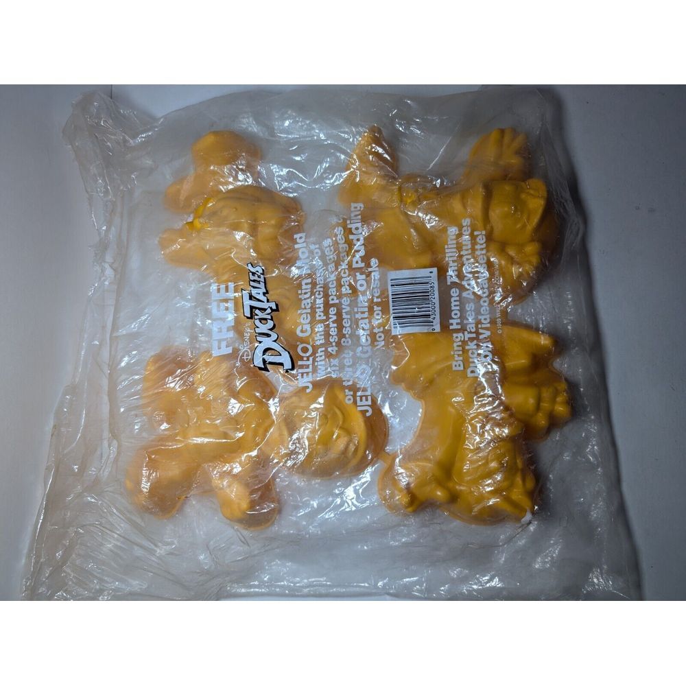VTG Disney Duck Tales Jello Mold 1989 Yellow Set of‎ 4 Promotional Gelatin NIB